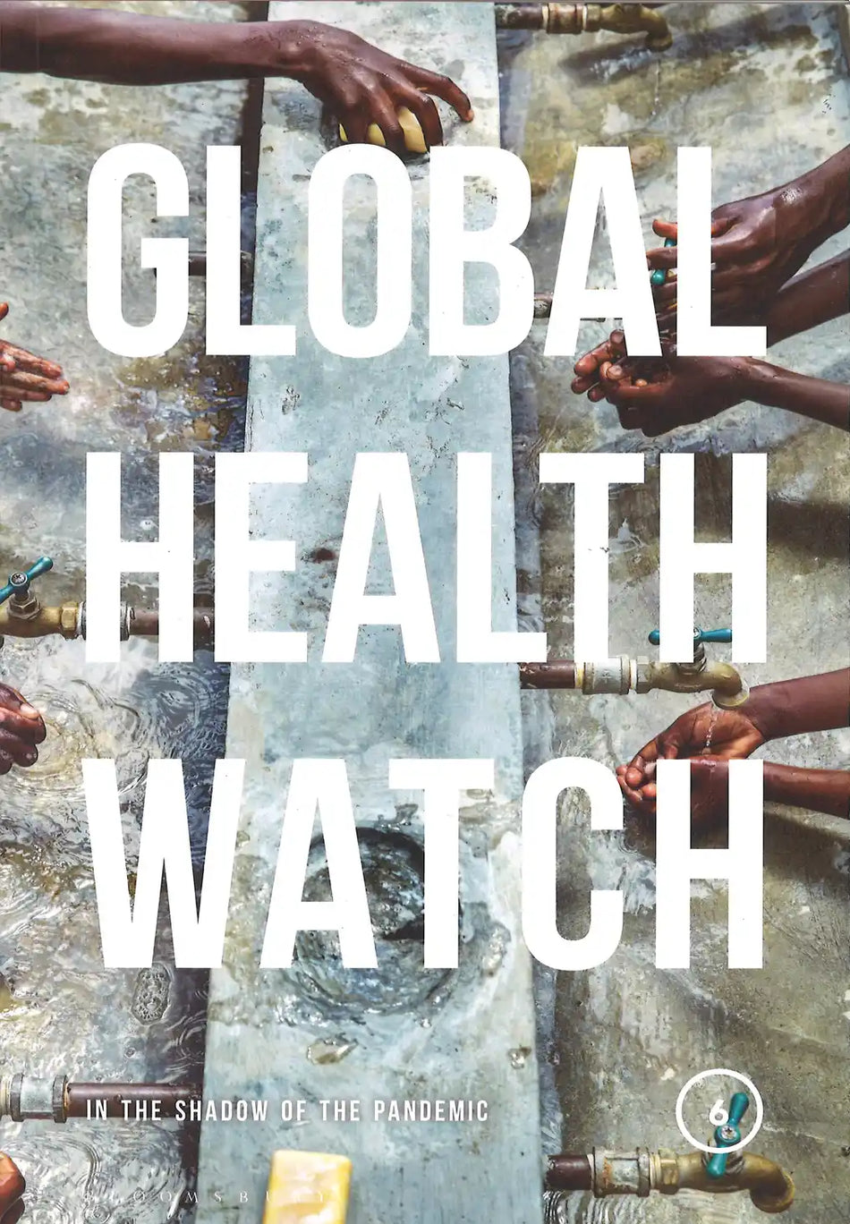 Collage of hands reaching towards each other with 'Global Health Watch' text overlay.